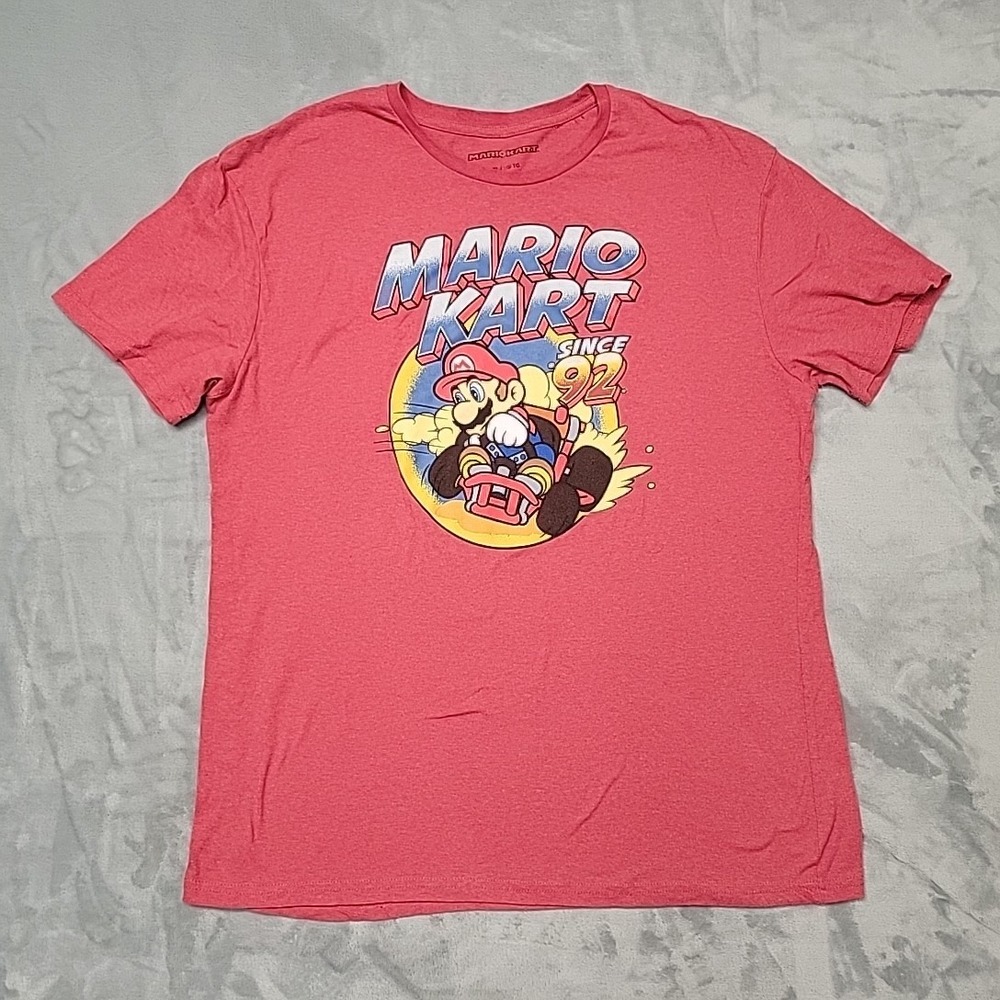 Mario Kart Shirt Mens XL Red Nintendo Graphic Tee Since 92 Racing Video Game